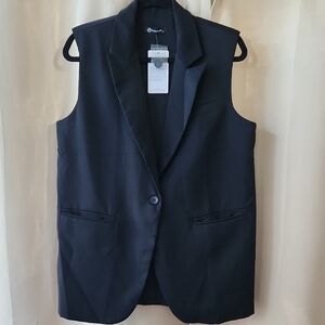 PrettyGarden | Elegant Black Button Down Vest